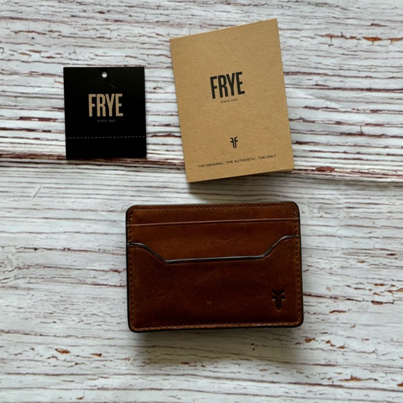 Frye Logan Money Clip Card Case in Cognac NIB - Picture 5 of 10
